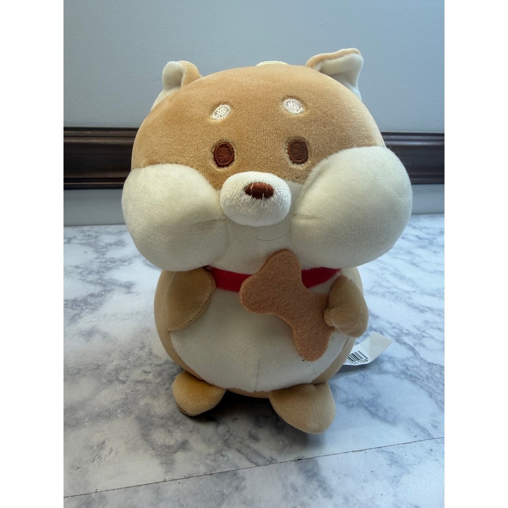 Gatcha Shiba Inu Plush Puppy Dog Tan White Round Squishy Stuffed Animal 8 Inch